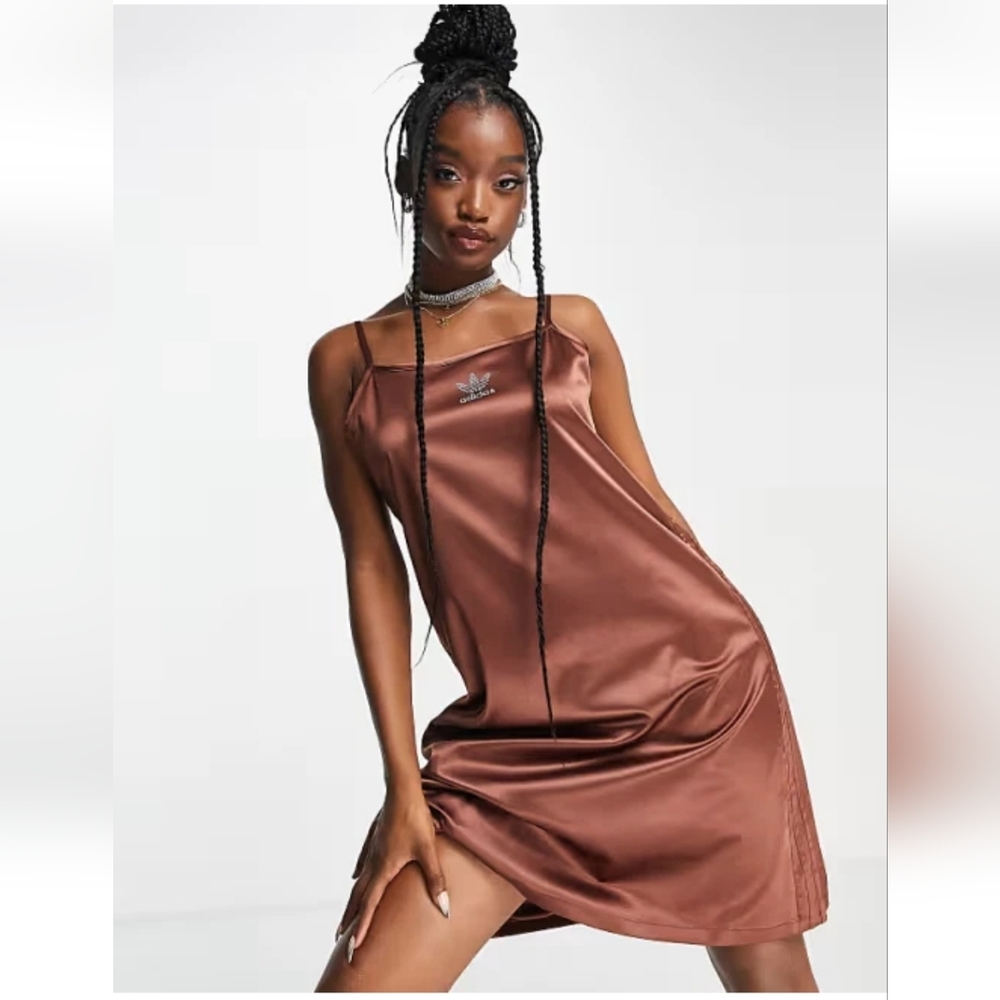Adidas 2000 Luxe Dress Satin Earth Brown Fun Summet 90's XS  Festival